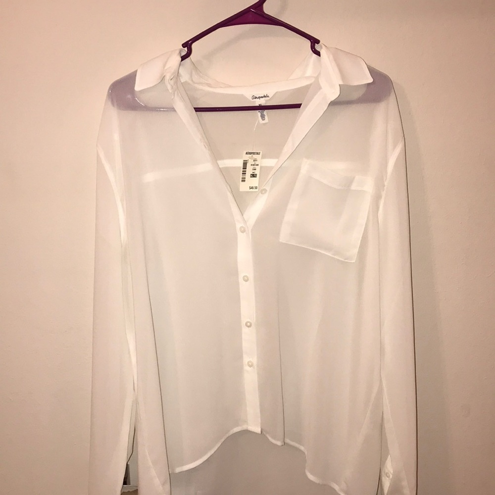 NWT Aeropostale Sheer Button up shirt